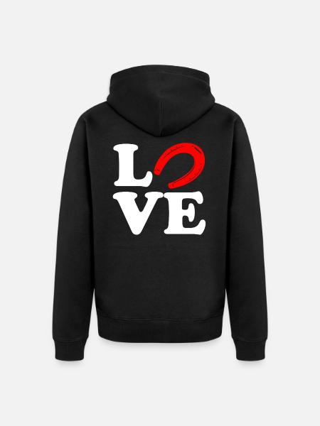 J'aime les chevaux - Veste à capuche bio Premium Unisexe - noir