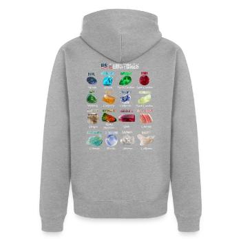 Mineralien und Edelsteine sind in den USA am wichtigsten - Unisex Premium Bio Zip Hoodie - Grau meliert - Hinten - Nico (187cm)