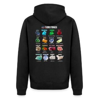 Minerals and gems most important in the USA - Unisex Premium Organic Zip Hoodie - black - Back - Nico (187cm)