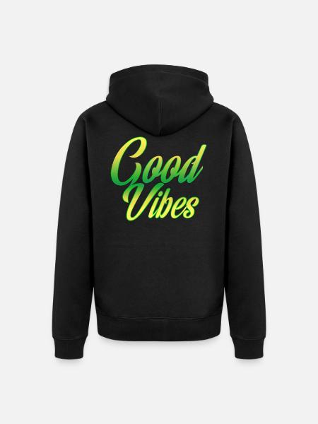 Good Vibes - Unisex Premium Organic Zip Hoodie - black