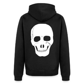 Skull, Satan, skeleton, head, - Unisex Premium Organic Zip Hoodie - black - Back - Nico (187cm)