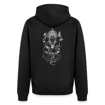 Ganesha For Yoga Lovers - Unisex Premium Organic Zip Hoodie - black - Back - Nico (187cm)