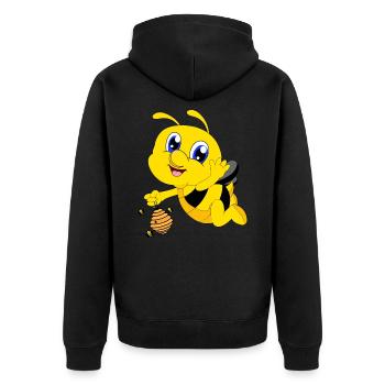 Honey bee wasp bumblebee honey hive Maja - Unisex Premium Organic Zip Hoodie - black - Back - Nico (187cm)