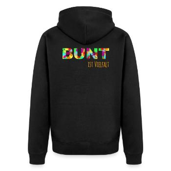 Variety is diversity against racism - Unisex Premium Organic Zip Hoodie - black - Back - Nico (187cm)