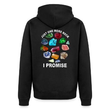 Lustiger Design-Mineraliensammler - Unisex Premium Bio Zip Hoodie - Schwarz - Hinten - Nico (187cm)