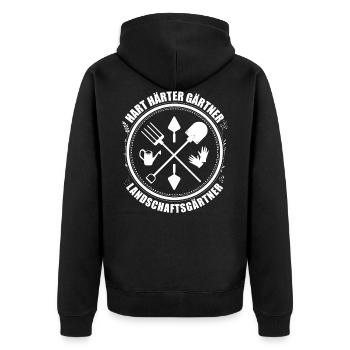 Landschaftsgärtner Geschenk Gärtner - Unisex Premium Bio Zip Hoodie - Schwarz - Hinten - Nico (187cm)