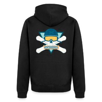 Snowboard - Unisex Premium Bio Zip Hoodie - Schwarz - Hinten - Nico (187cm)