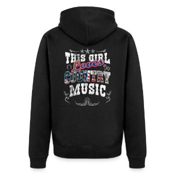 Tu es une fille et tu aimes la musique country - Veste à capuche bio Premium Unisexe - noir - Dos - Nico (187cm)