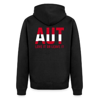 Austria Ski Area Apres Ski Party Fun Gift - Unisex Premium Organic Zip Hoodie - black - Back - Nico (187cm)