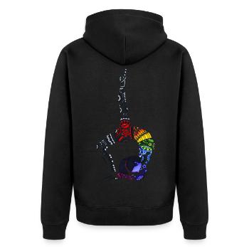 yoga - Unisex Premium Bio Zip Hoodie - Schwarz - Hinten - Nico (187cm)