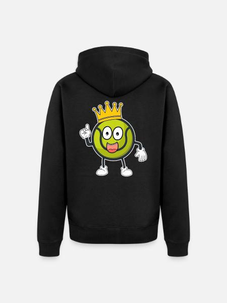 Tennis Tennisplatz Ballsport Sport Geschenk - Unisex Premium Bio Zip Hoodie - Schwarz