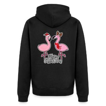 Flamingo Christmas - Veste à capuche bio Premium Unisexe - noir - Dos - Nico (187cm)