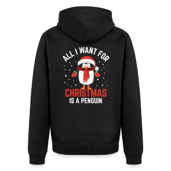 Noël de pingouin - Veste à capuche bio Premium Unisexe - noir - Dos - Nico (187cm)