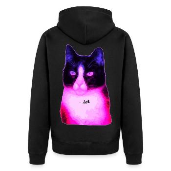 Cat cats cat - Unisex Premium Organic Zip Hoodie - black - Back - Nico (187cm)