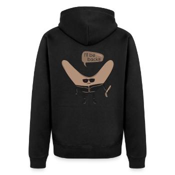 Bumerang Bumerangwerfer Aborigine - Unisex Premium Bio Zip Hoodie - Schwarz - Hinten - Nico (187cm)