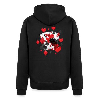 Kartenspieler Zocker Regeln Blatt Anzahl Karten - Unisex Premium Bio Zip Hoodie - Schwarz - Hinten - Nico (187cm)