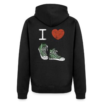 I Love Chaussures - Veste à capuche bio Premium Unisexe - noir - Dos - Nico (187cm)