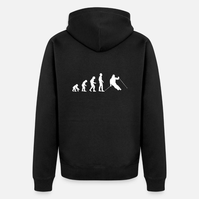 Evolution du ski - Veste à capuche bio Premium Unisexe - noir
