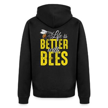 abeille - Veste à capuche bio Premium Unisexe - noir - Dos - Nico (187cm)