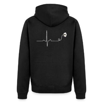 Biene - Unisex Premium Bio Zip Hoodie - Schwarz - Hinten - Nico (187cm)