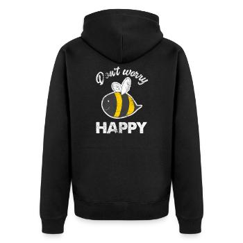 Bee beekeeper sayings - Unisex Premium Organic Zip Hoodie - black - Back - Nico (187cm)