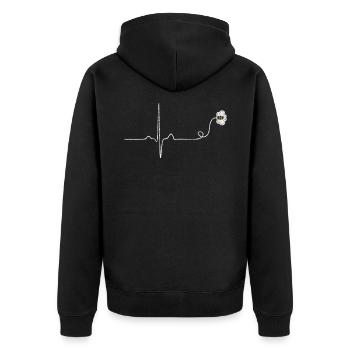 Biene Imker - Unisex Premium Bio Zip Hoodie - Schwarz - Hinten - Nico (187cm)