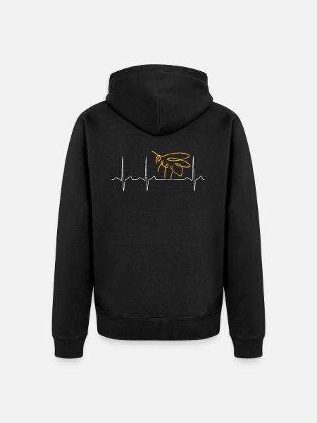 Pszczelarz pszczół - Ekologiczna rozpinana bluza z kapturem Premium unisex - czarny