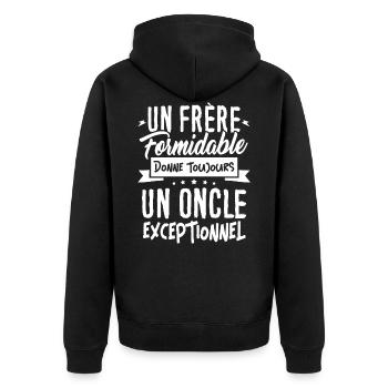 T-shirt pour Frère - Un Oncle Exceptionnel - Veste à capuche bio Premium Unisexe - noir - Dos - Nico (187cm)