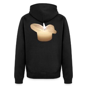 candle - Unisex Premium Organic Zip Hoodie - black - Back - Nico (187cm)