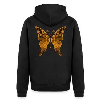 Steampunk butterfly - Unisex Premium Organic Zip Hoodie - black - Back - Nico (187cm)