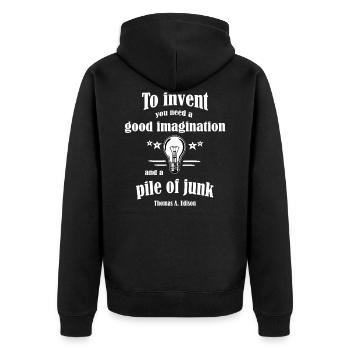 Inventeur - imagination - Veste à capuche bio Premium Unisexe - noir - Dos - Nico (187cm)