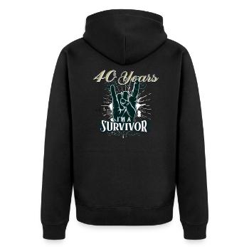 40th birthday - Unisex Premium Organic Zip Hoodie - black - Back - Nico (187cm)