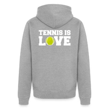 Raquettes de tennis - Veste à capuche bio Premium Unisexe - gris chiné - Dos - Nico (187cm)