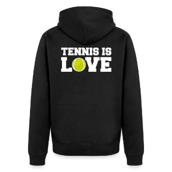 Tennis rackets - Unisex Premium Organic Zip Hoodie - black - Back - Nico (187cm)