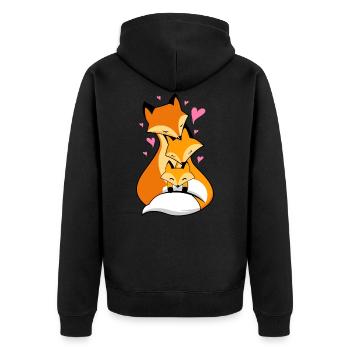 Bébé avec des parents renards - Veste à capuche bio Premium Unisexe - noir - Dos - Nico (187cm)