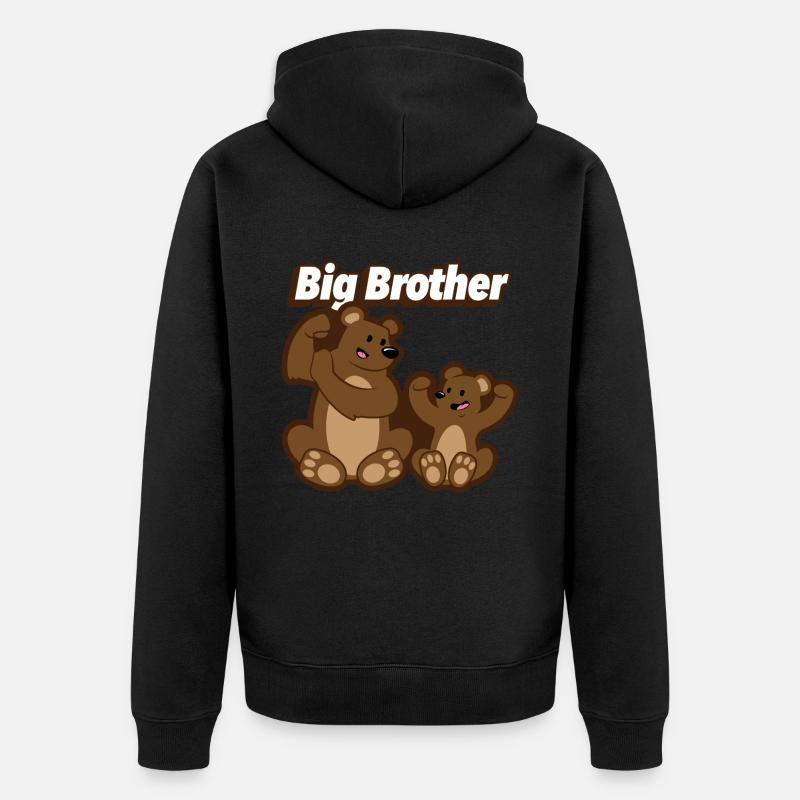 Frères d'ours - grand frère - Veste à capuche bio Premium Unisexe - noir