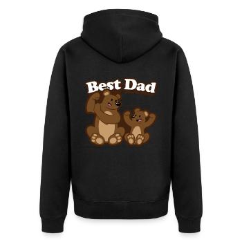Père et fils - Veste à capuche bio Premium Unisexe - noir - Dos - Nico (187cm)