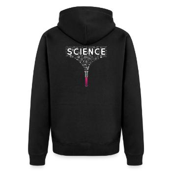 Science Wissenschaft Lehrer Schüler Geschenk Shirt - Unisex Premium Bio Zip Hoodie - Schwarz - Hinten - Nico (187cm)