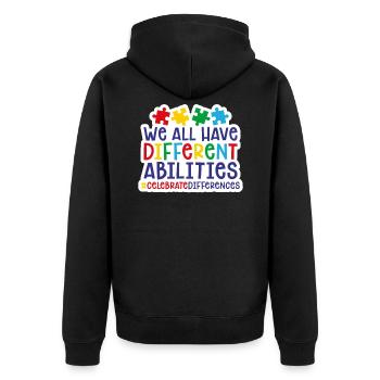 autisme - Veste à capuche bio Premium Unisexe - noir - Dos - Nico (187cm)