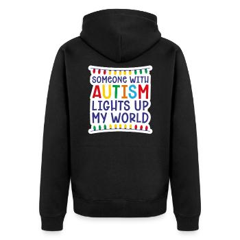 Autisme - Veste à capuche bio Premium Unisexe - noir - Dos - Nico (187cm)