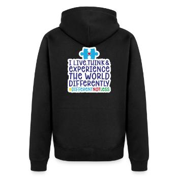 Puzzle de l'autisme - Veste à capuche bio Premium Unisexe - noir - Dos - Nico (187cm)