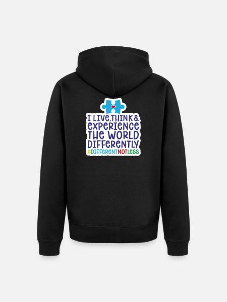 Autism puzzle - Unisex Premium Organic Zip Hoodie - black
