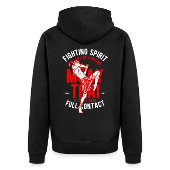 Boxe thaïlandaise Muay Combattant thaïlandais de kickboxing MMA - Veste à capuche bio Premium Unisexe - noir - Dos - Nico (187cm)