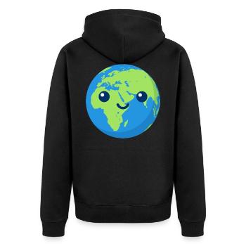 Gift for environmentalists student demo Earth - Unisex Premium Organic Zip Hoodie - black - Back - Nico (187cm)