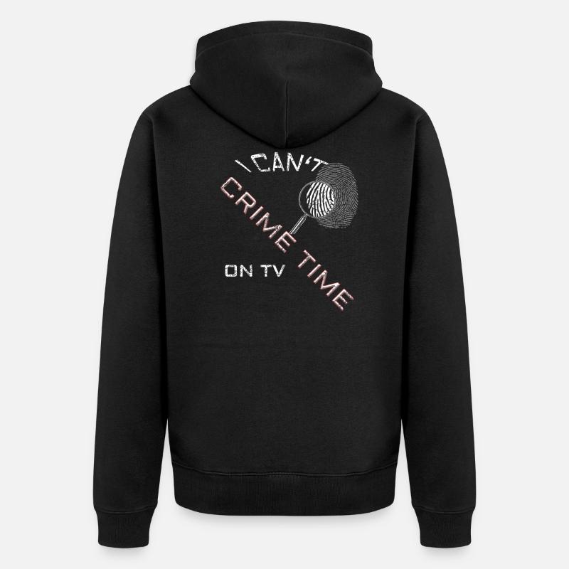 crime time distressed - Unisex Premium Bio Zip Hoodie - Schwarz