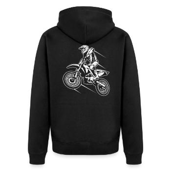 Motocross pilote - Veste à capuche bio Premium Unisexe - noir - Dos - Nico (187cm)