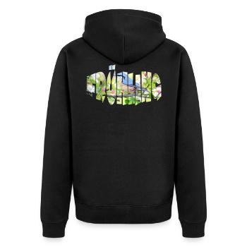 printemps 1 - Veste à capuche bio Premium Unisexe - noir - Dos - Nico (187cm)