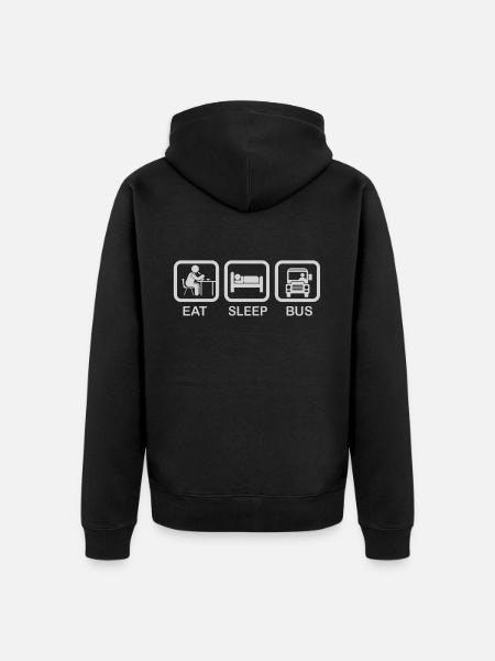 Eat ,Sleep, Bus - Unisex Premium Bio Zip Hoodie - Schwarz