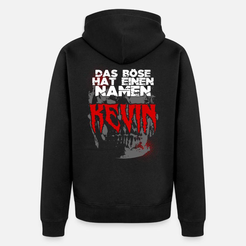 Das böse heisst Kevin - Unisex Premium Bio Zip Hoodie - Schwarz