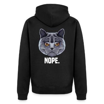 grumpy british shorthair cat cat lover - Unisex Premium Organic Zip Hoodie - black - Back - Nico (187cm)
